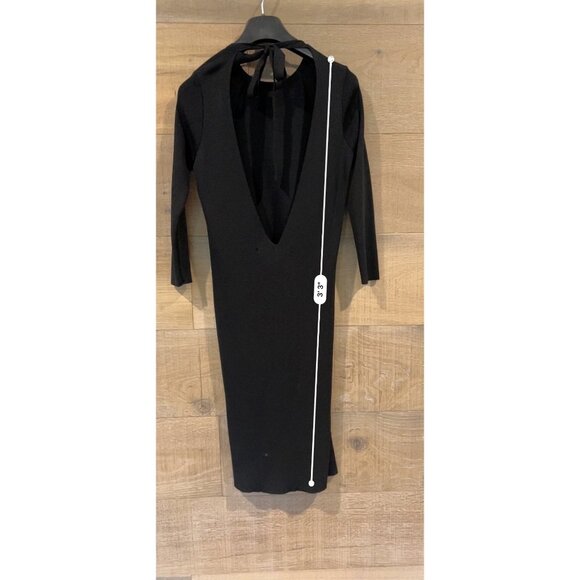ZARA KNITS black open back dress size S - Picture 7 of 9